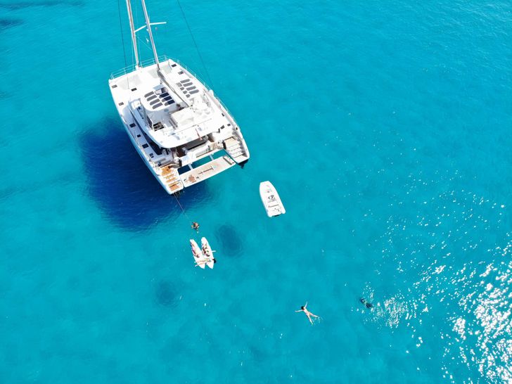 DAWN Sunreef 60 Crewed Catamaran Aerial View DAWN Sunreef 60 Crewed Catamaran Aerial View