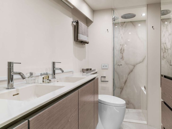 DAWN Sunreef 60 Crewed Catamaran Master Bathroom DAWN Sunreef 60 Crewed Catamaran Master Bathroom