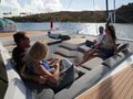 TRU NORTH Fountaine Pajot Alegria 67 Crewed Catamaran Guests Enjoying Sunbeds TRU NORTH Fountaine Pajot Alegria 67 Crewed Catamaran Guests Enjoying Sunbeds