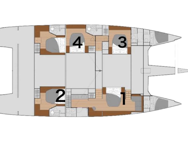TRU NORTH Fountaine Pajot Alegria 67 Crewed Catamaran Yacht Layout TRU NORTH Fountaine Pajot Alegria 67 Crewed Catamaran Yacht Layout