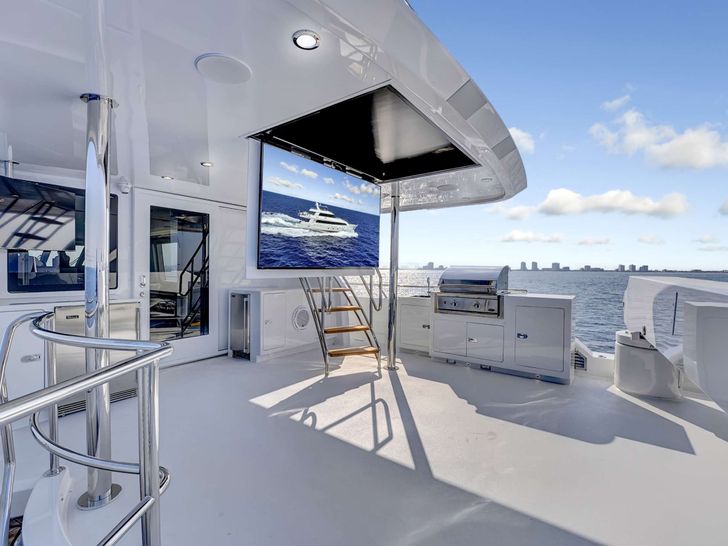 REAL SUMMERTIME Sovereign 120 Crewed Motor Yacht Skylounge Aft Deck