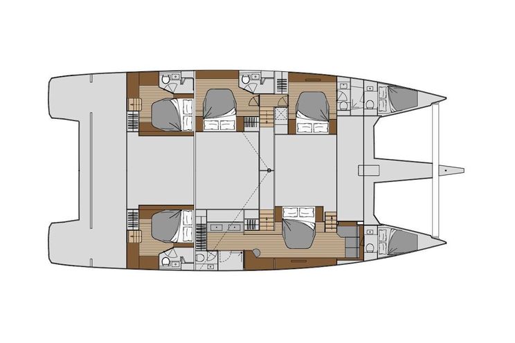 Layout for DOLLY Fountaine Pajot Alegria 67 Crewed Catamaran Yacht layout