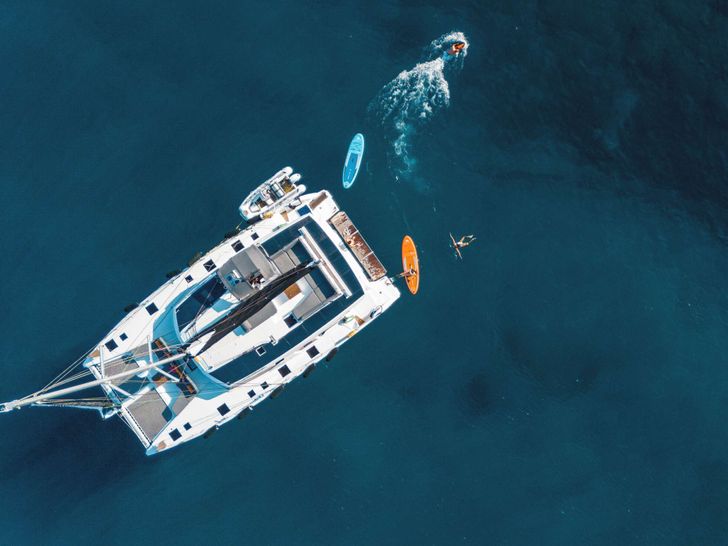 AMANTE Fountaine Pajot Saba 50 - top aerial shot AMANTE Fountaine Pajot Saba 50 - top aerial shot