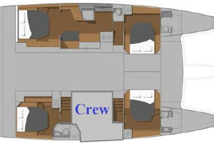 Layout for SANDY CINCO - Fountaine Pajot 58 ft, yacht layout