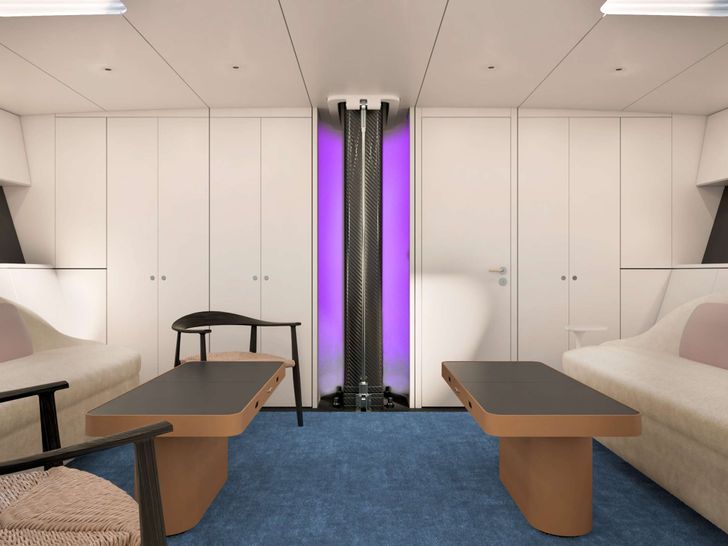 RUNNING ON FAITH - Wally Yachts 30 m,saloon,table down RUNNING ON FAITH - Wally Yachts 30 m,saloon,table down