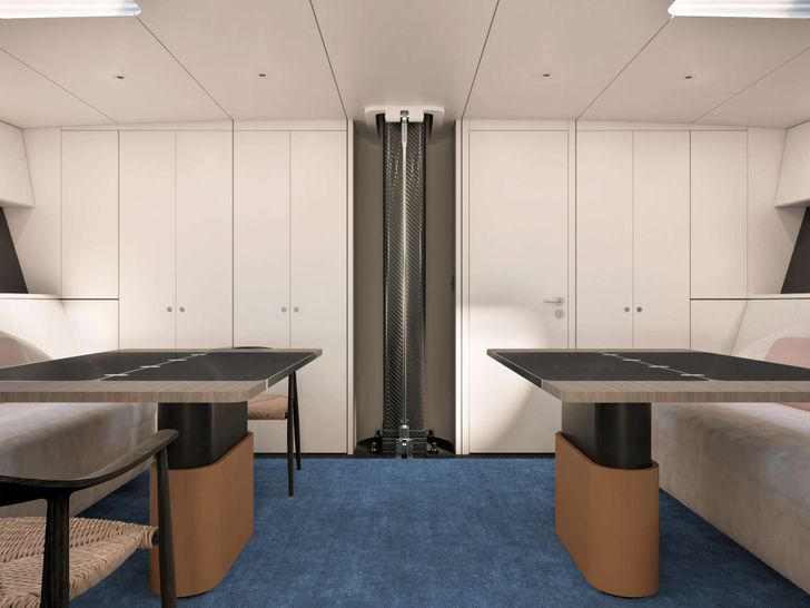 RUNNING ON FAITH - Wally Yachts 30 m,dining,table up RUNNING ON FAITH - Wally Yachts 30 m,dining,table up