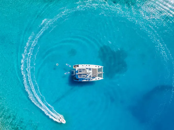 COOL CHANGE Lagoon 560 - top aerial shot COOL CHANGE Lagoon 560 - top aerial shot