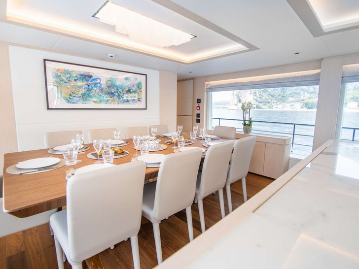 OCEAN VIEW - Gulf Craft Majesty 104,indoor dining area OCEAN VIEW - Gulf Craft Majesty 104,indoor dining area