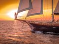 SMART SPIRIT Custom Gulet 25m - bow under the sunset SMART SPIRIT Custom Gulet 25m - bow under the sunset