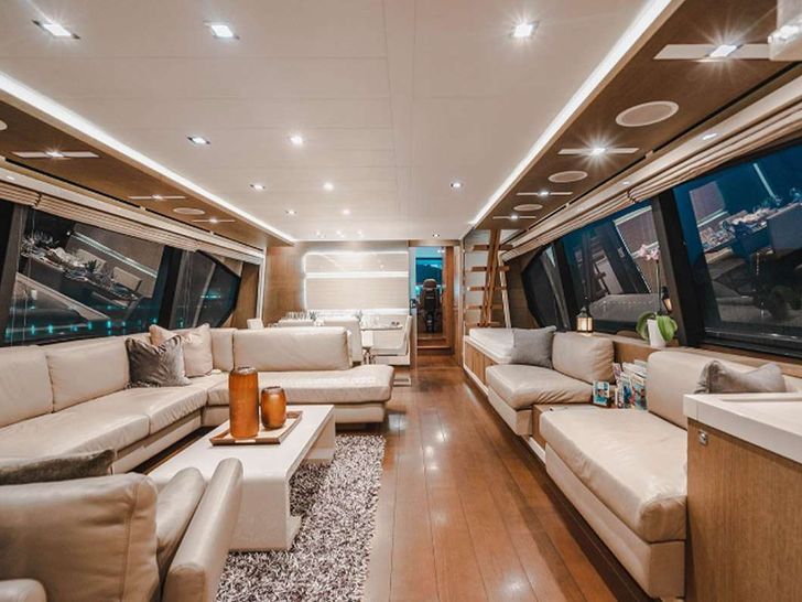 HOYA SAXA Ferretti 850 Crewed Motor Yacht Saloon