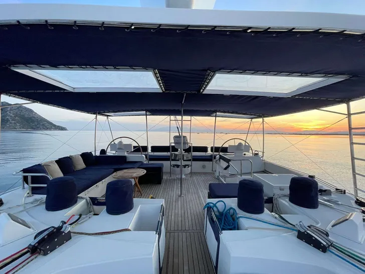 Blue Griffin Lagoon 29m Crewed Catamaran Seating Area