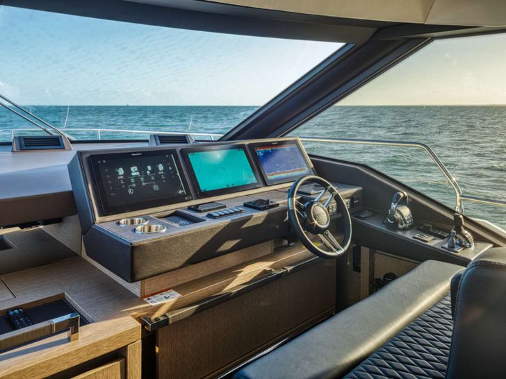 BAZINGA Prestige 690 Crewed Motor Yacht Helm Station