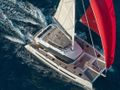 LOOMA Fountaine Pajot Alegria 67 - cruising aerial shot LOOMA Fountaine Pajot Alegria 67 - cruising aerial shot