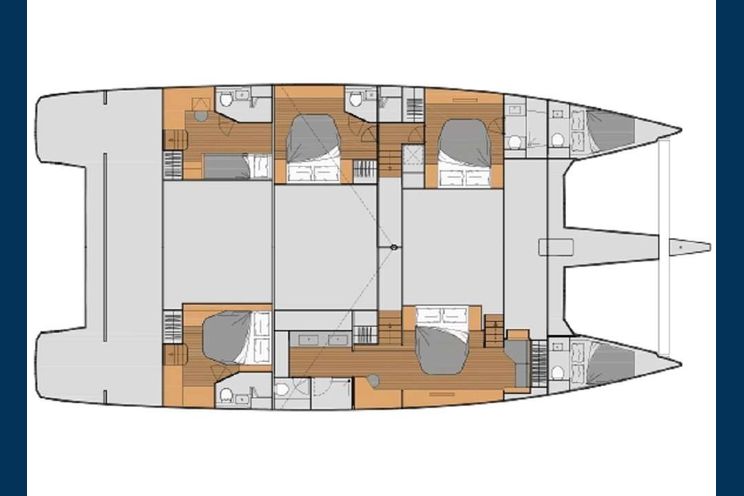 Layout for LOOMA Fountaine Pajot Alegria 67 Crewed Catamaran Yacht Layout