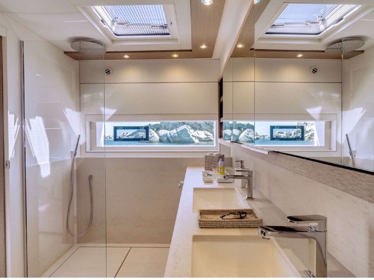 SYLENE Lagoon Seventy 7 Luxury Crewed Catamaran Master bathroom 2