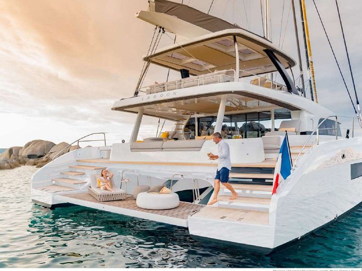 SYLENE Lagoon Seventy 7 Luxury Crewed Catamaran swim platform SYLENE Lagoon Seventy 7 Luxury Crewed Catamaran swim platform