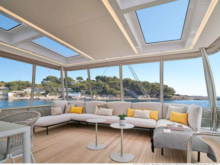SYLENE Lagoon Seventy 7 Luxury Crewed Catamaran Flybridge Seating Area SYLENE Lagoon Seventy 7 Luxury Crewed Catamaran Flybridge Seating Area