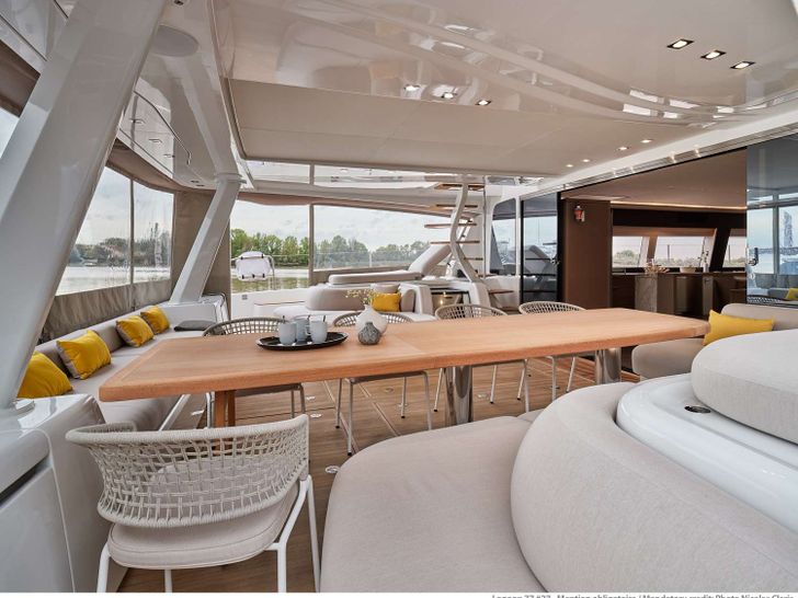 SYLENE Lagoon Seventy 7 Luxury Crewed Catamaran Cockpit Alfresco Dining SYLENE Lagoon Seventy 7 Luxury Crewed Catamaran Cockpit Alfresco Dining
