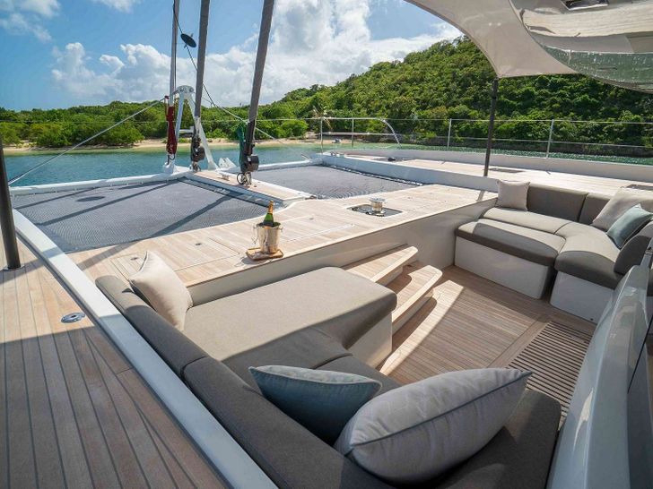 SYLENE Lagoon Seventy 7 Luxury Crewed Catamaran Sunbathing Area SYLENE Lagoon Seventy 7 Luxury Crewed Catamaran Sunbathing Area