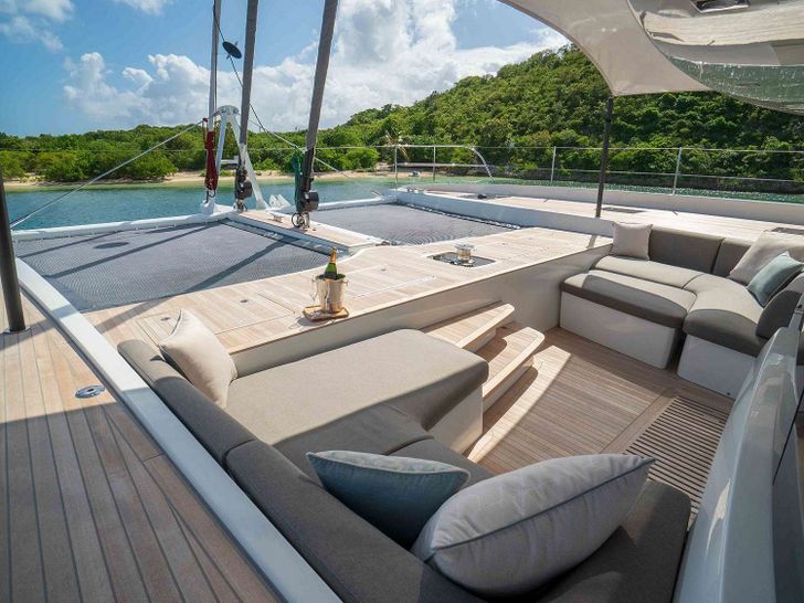 SYLENE Lagoon Seventy 7 Luxury Crewed Catamaran Sunbathing Area