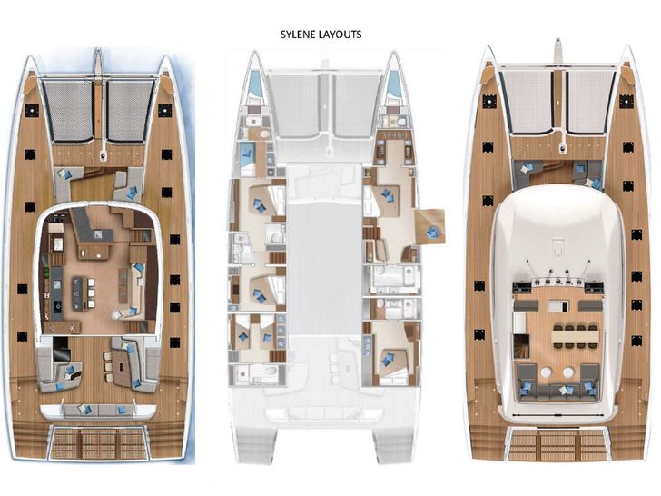 SYLENE Lagoon Seventy 7 Luxury Crewed Catamaran Yacht layout