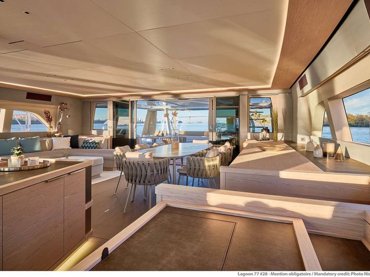 KAJIKIA Lagoon Seventy 7 Luxury Crewed Catamaran Salon