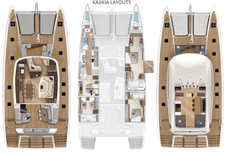 Layout for KAJIKIA Lagoon Seventy 7 Luxury Crewed Catamaran Yacht layout