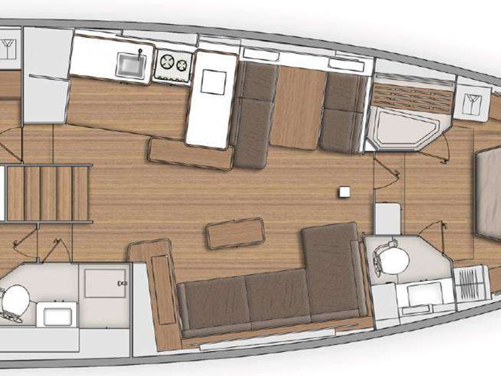 ON Y VA - Beneteau 56,sailing yacht layout