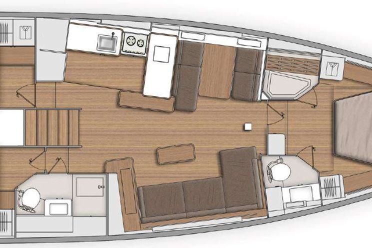Layout for ON Y VA - Beneteau 56, sailing yacht layout
