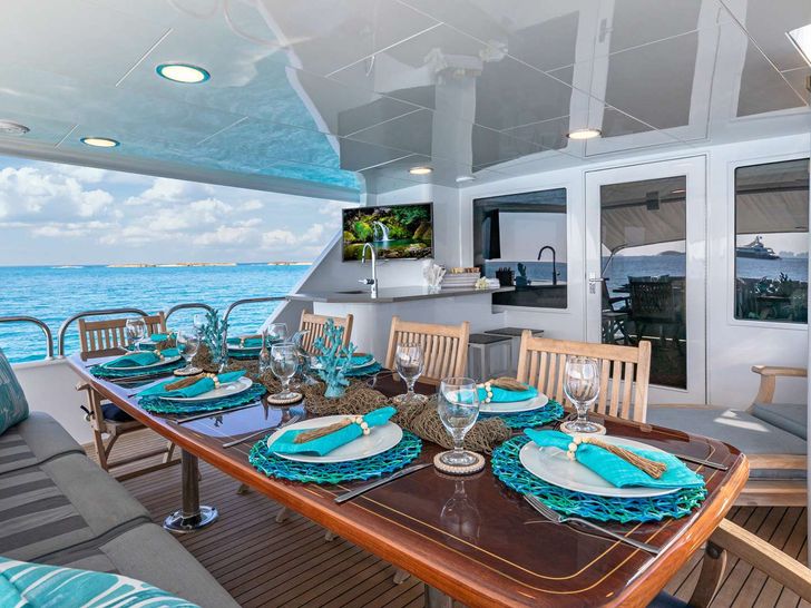 MARGATE - Broward 111 ft,aft alfresco dining area MARGATE - Broward 111 ft,aft alfresco dining area