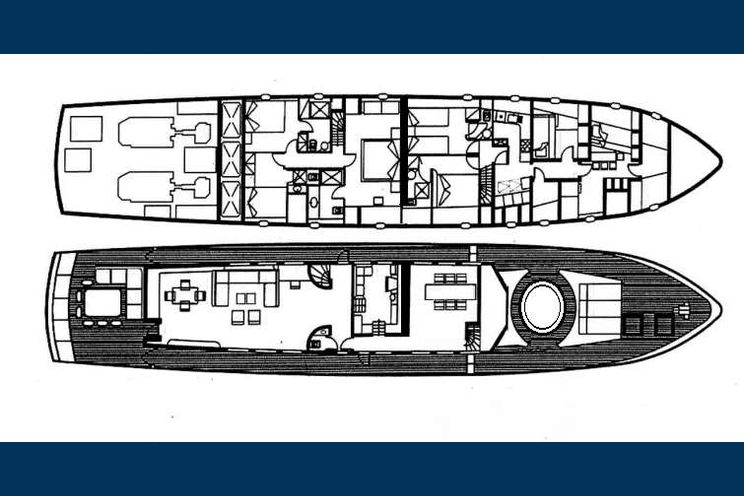 Layout for ALAYA - Lurssen 33 m, motor yacht layout