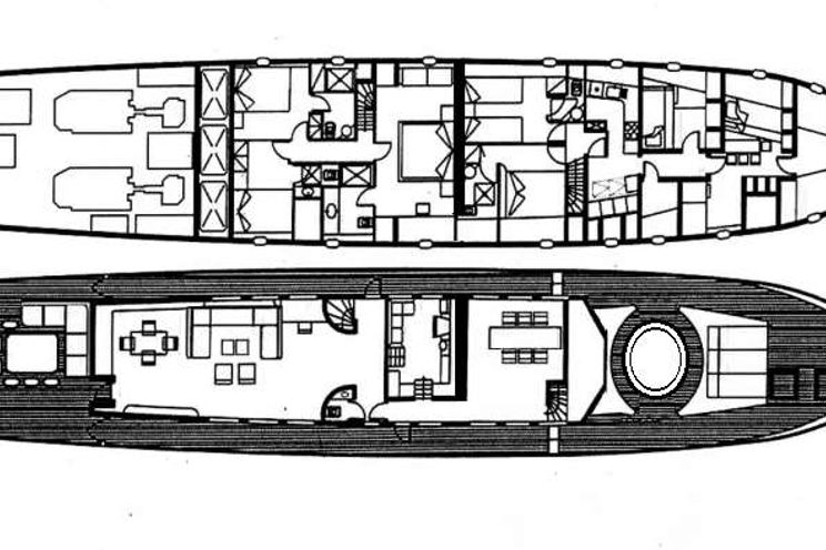 Layout for ALAYA - Lurssen 33 m, motor yacht layout