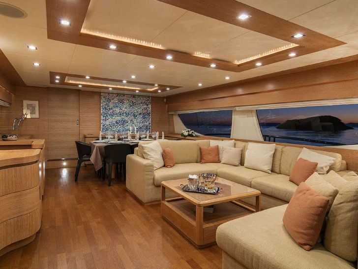 MYTHOS G - Posilippo Technema 85 ft.,main saloon panoramic view MYTHOS G - Posilippo Technema 85 ft.,main saloon panoramic view