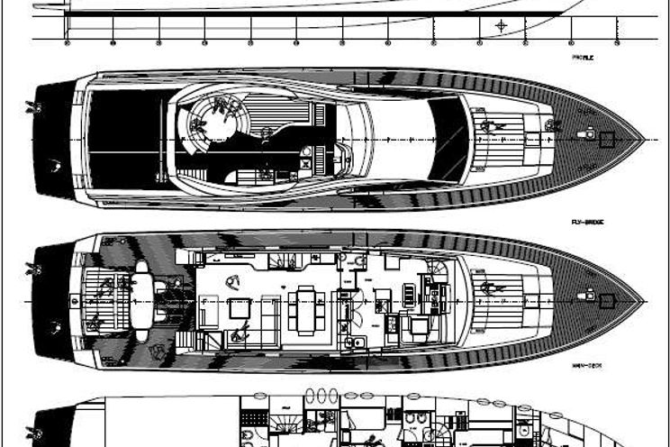 Layout for MYTHOS G - Posilippo Technema 85 ft., motor yacht layout