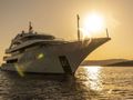 ANTHEA - Custom Yacht 52m,bow shot under the sunset