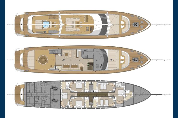 Layout for AURUM SKY - Custom Sailing Yacht 43m, luxury sailing yacht layout