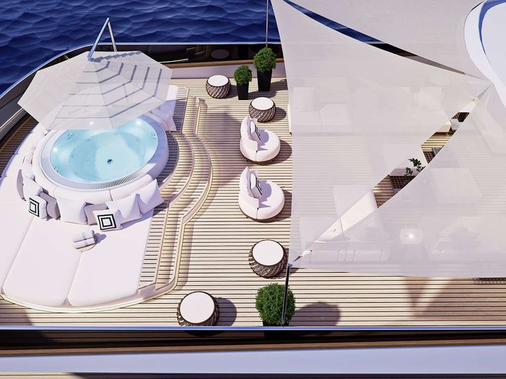 BLACK SWAN - Custom Yacht 50 m,flybridge daylight view BLACK SWAN - Custom Yacht 50 m,flybridge daylight view