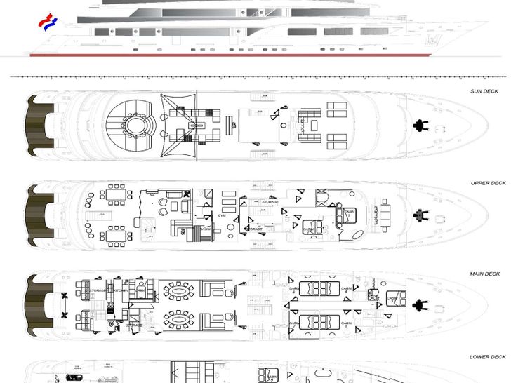 BLACK SWAN - Custom Yacht 50 m,luxury motor yacht layout BLACK SWAN - Custom Yacht 50 m,luxury motor yacht layout
