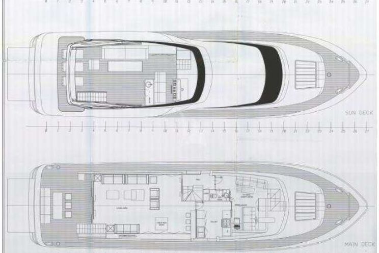 Layout for MILGAUSS - Admiral 25m, motor yacht layout