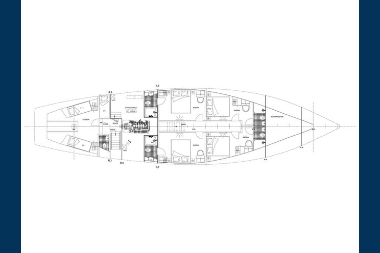 Layout for SANTA CLARA - Custom Sailing Yacht 28 m, sailing yacht layout