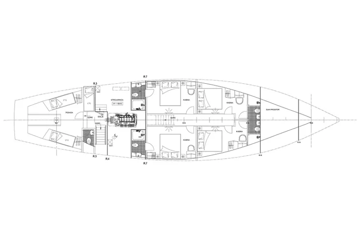 Layout for ALESSANDRO I Custom Sailing Yacht 40m - layout