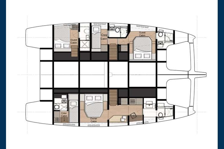 Layout for LENA - Sunreef 50, catamaran yacht layout