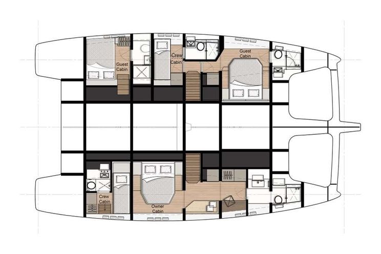 Layout for LENA - Sunreef 50, catamaran yacht layout
