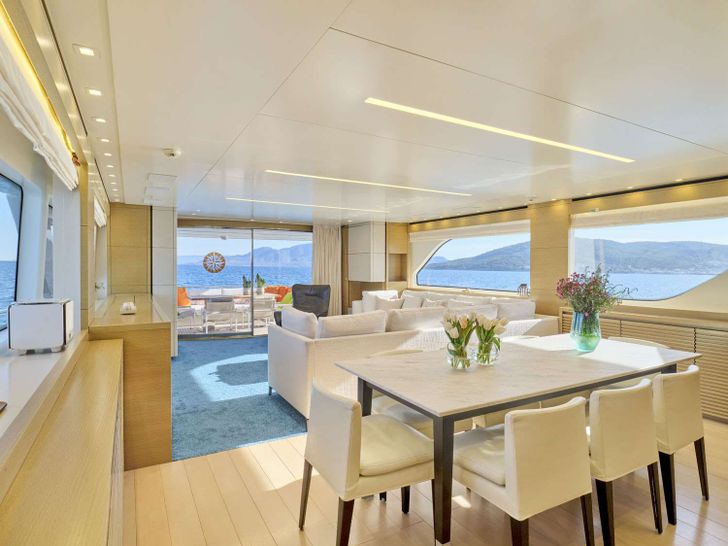 Sanlorenzo SD92 Crewed Motor Yacht FLOR Main Deck Salon&Dining Area Sanlorenzo SD92 Crewed Motor Yacht FLOR Main Deck Salon&Dining Area