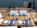 S/Y MELITI Garcia 26m - alfresco dining set up S/Y MELITI Garcia 26m - alfresco dining set up
