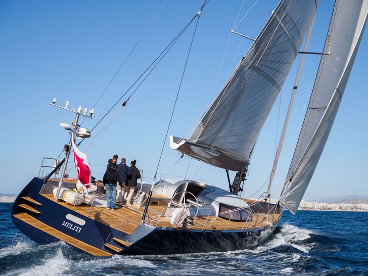 S/Y MELITI - Garcia 86 ft,sailing stern view