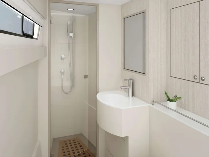 FLOR DE LUNA Island Spirit 525 - VIP cabin 1 vanity unit and shower FLOR DE LUNA Island Spirit 525 - VIP cabin 1 vanity unit and shower