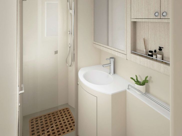 FLOR DE LUNA Island Spirit 525 - VIP cabin 3 vanity unit and shower FLOR DE LUNA Island Spirit 525 - VIP cabin 3 vanity unit and shower