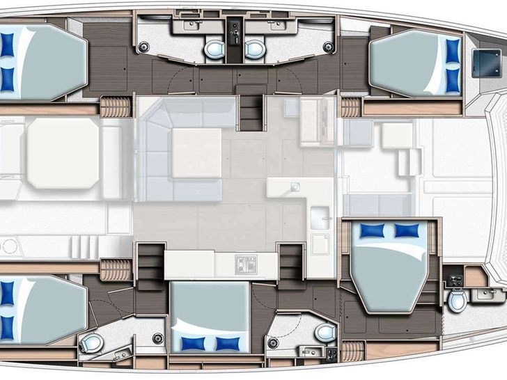 SALTY DOG Leopard 50 catamaran yacht layout