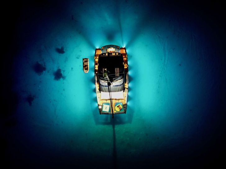 ONE PLANET Sunreef 70 Eco - aerial shot at night ONE PLANET Sunreef 70 Eco - aerial shot at night